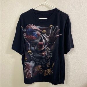 Black T-Shirt with‎ Creepy Clown Graphic